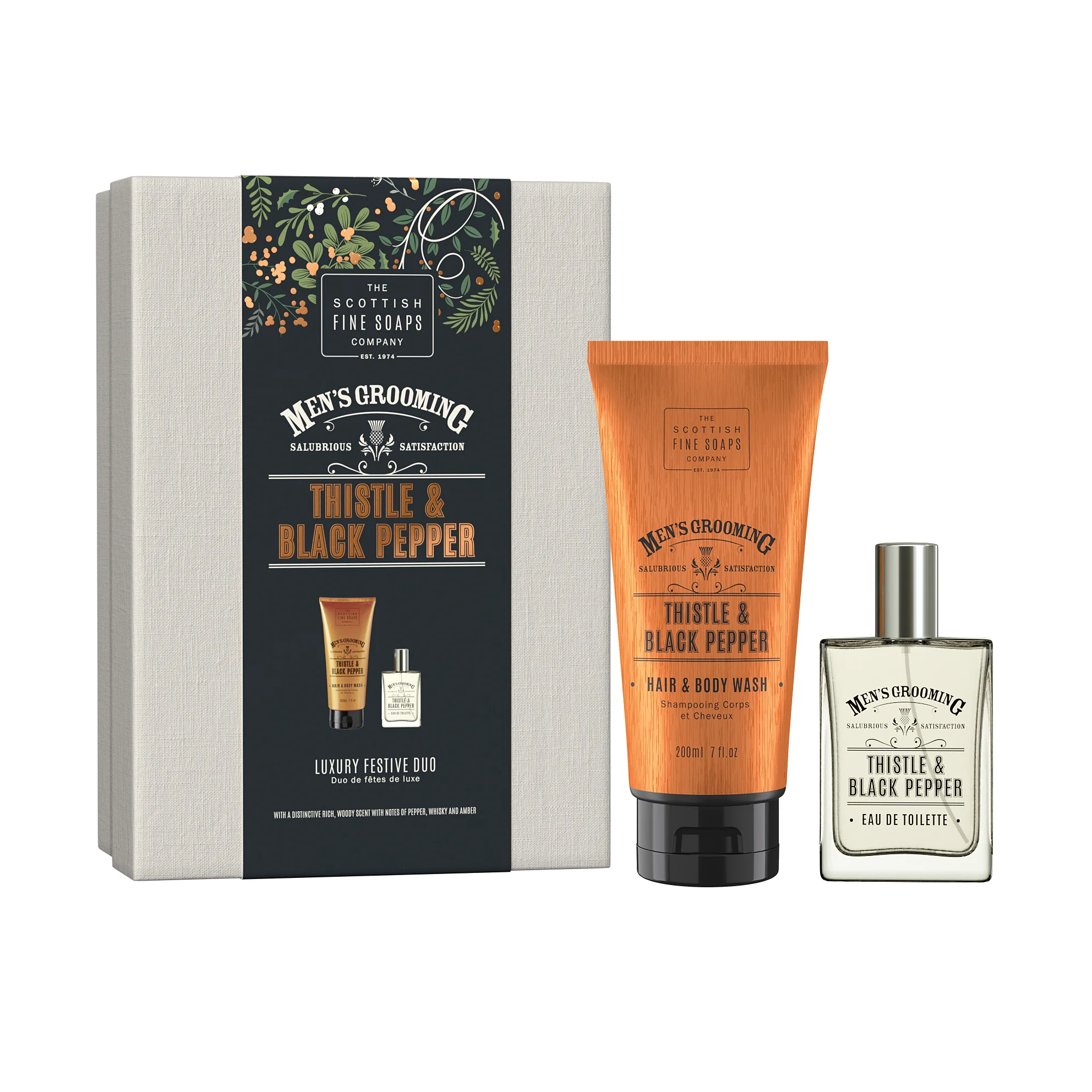 Scottish Fine Soaps Pánska darčeková sada - Čierne korenie & Pestrec 1×1 sada, pánska darčeková sada