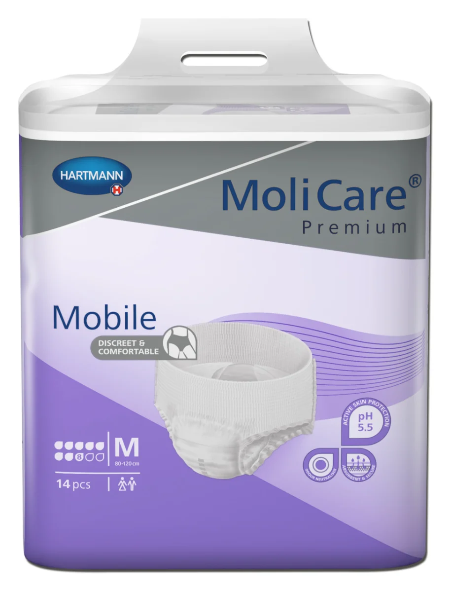 MOLICARE MOBILE PREMIUM 8KV. M/FIALOVE 1×14 ks, inkontinenčné novhavičky