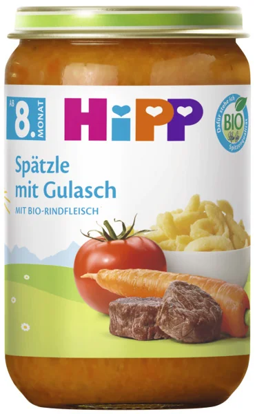 HiPP BIO Špecle a guláš, od 8. mesiaca 220 g