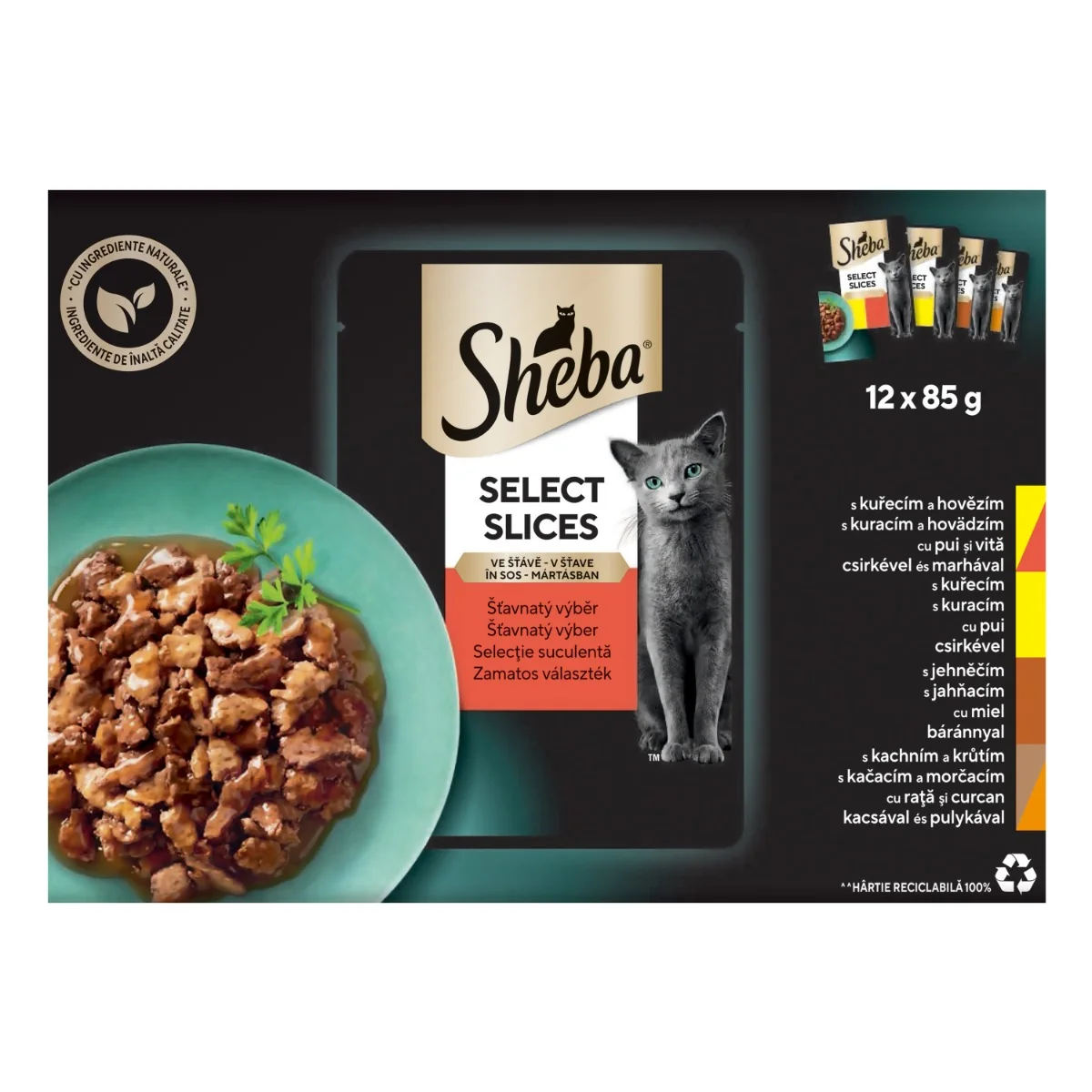 Sheba kapsičky pre dospelé mačky 12×85 g, kapsička pre mačky