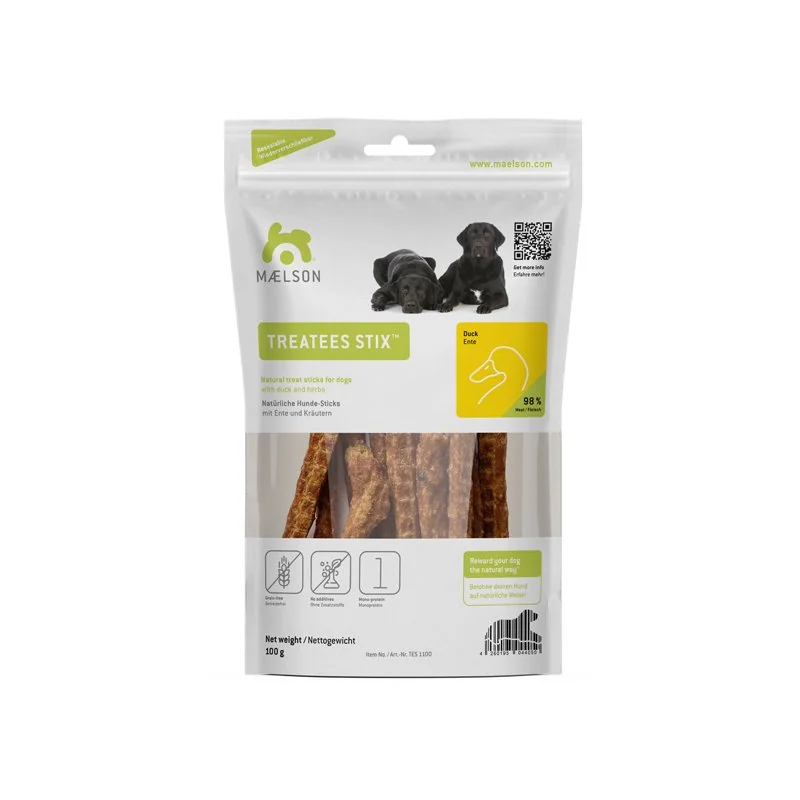Tyčinky pre psa treatees stix 100 g, kačka