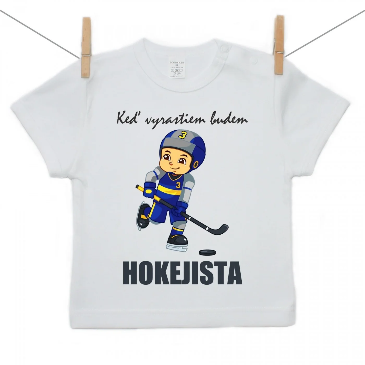 Boodyy Tričko s krátkym rukávom Keď vyrastiem budem hokejista Veľkosť: 68