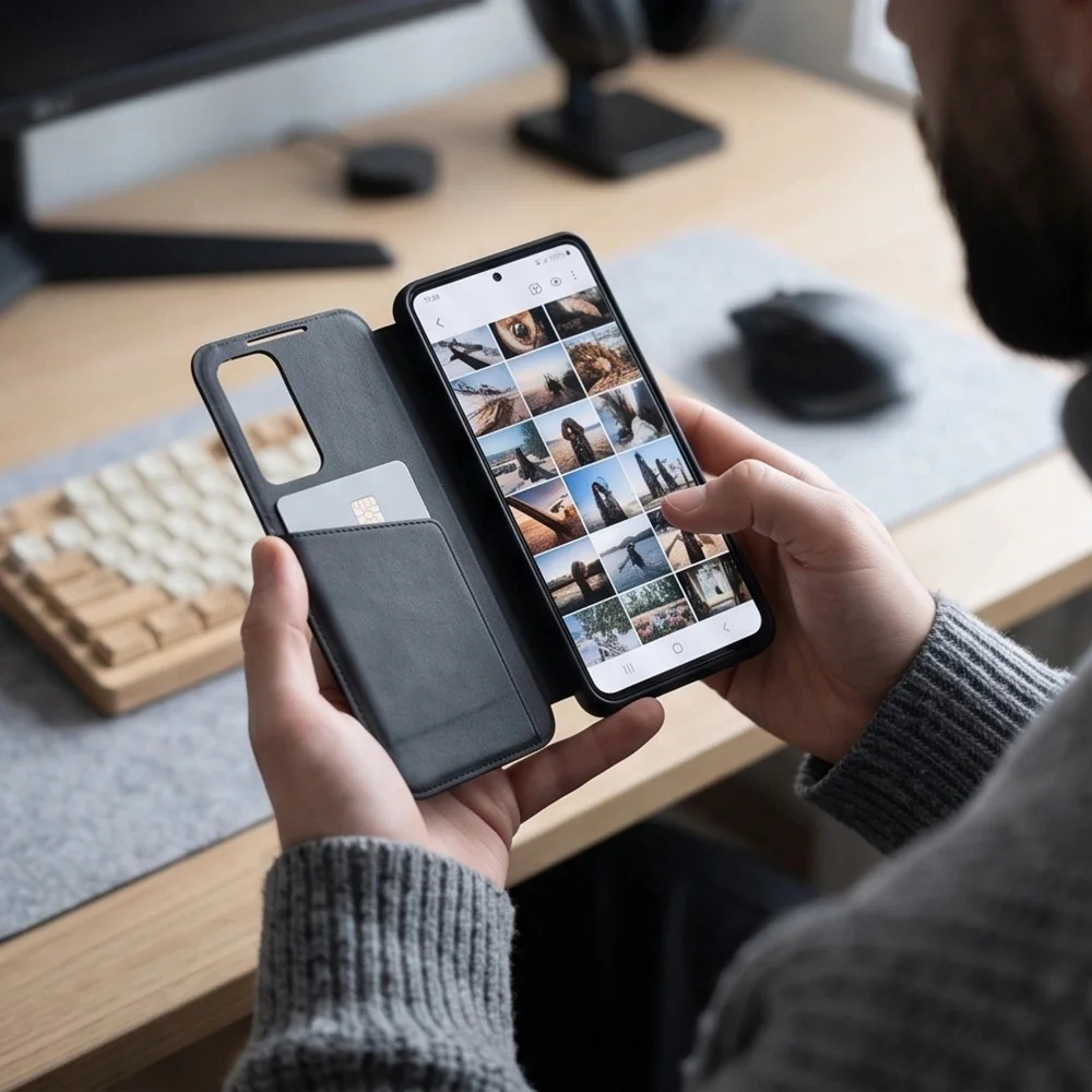 Tech-Protect Smart Wallet knižkové puzdro na Samsung Galaxy S26 FE, čierne
