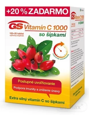 GS Vitamín C 1000 so šípkami 1×120 tbl, výživový doplnok