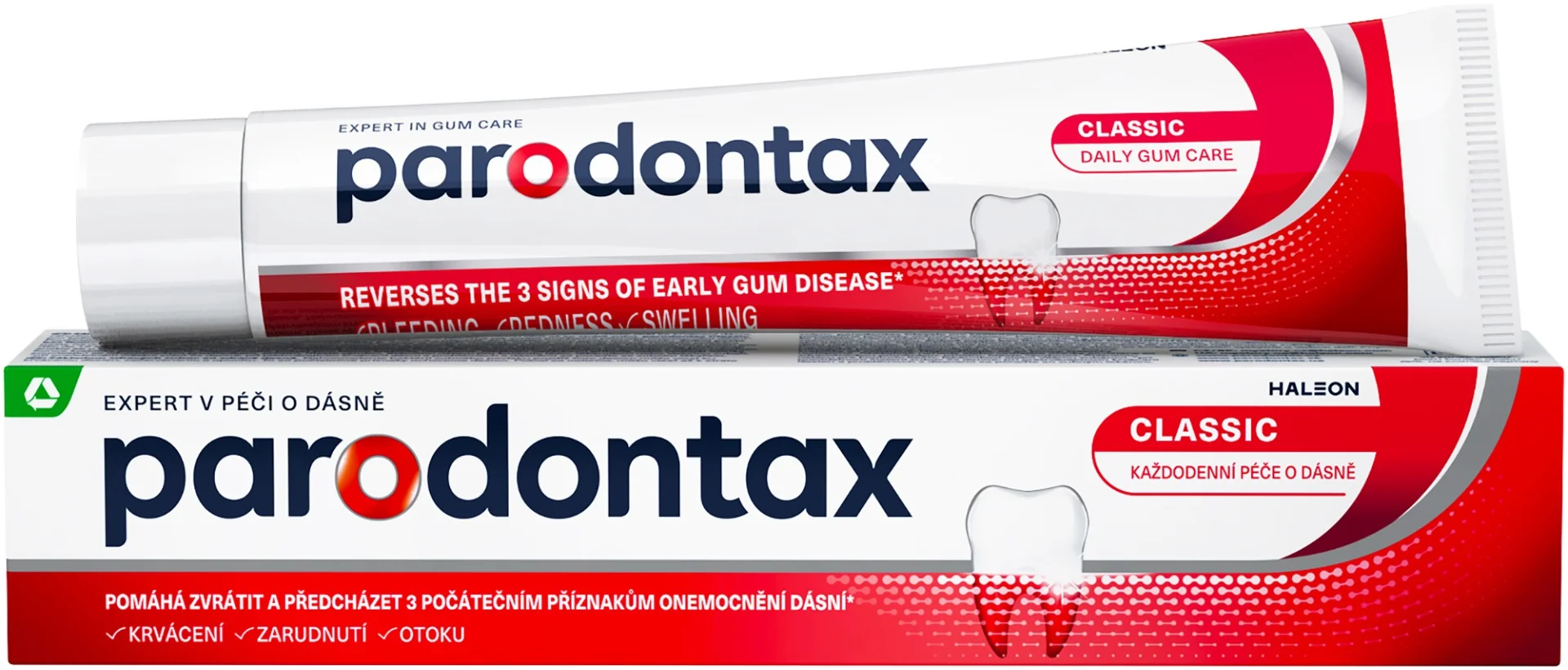 Parodontax Classic 1x75 ml, zubná pasta proti krvácaniu ďasien bez fluoridu