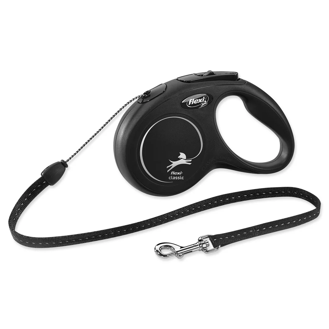 flexi New Classic lanko S 5m do 12kg čierne