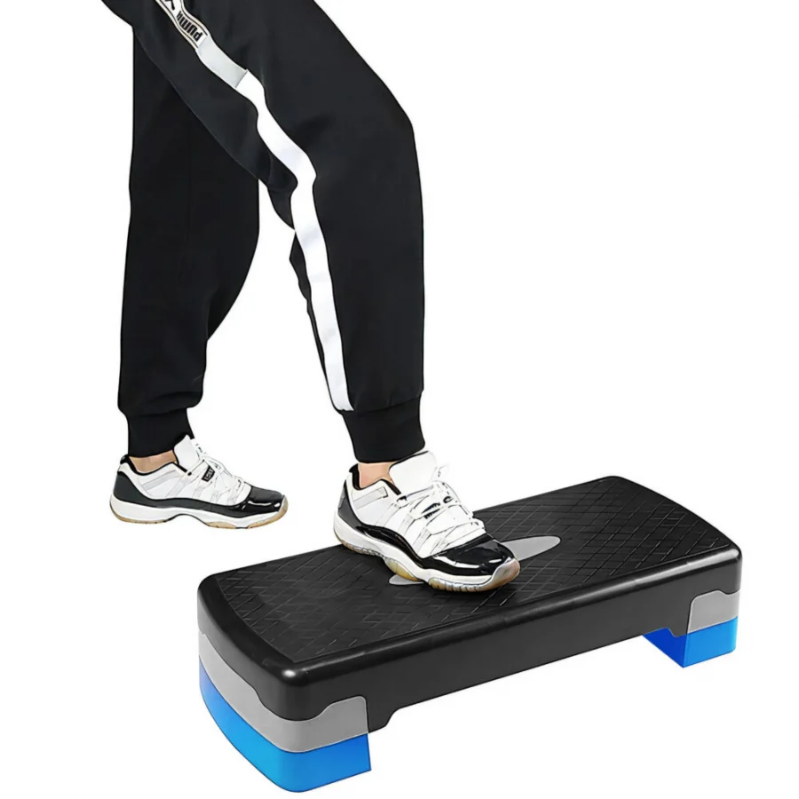 Fitness stepper na cvičenie s nastaviteľnou výškou do 20 cm, modrá