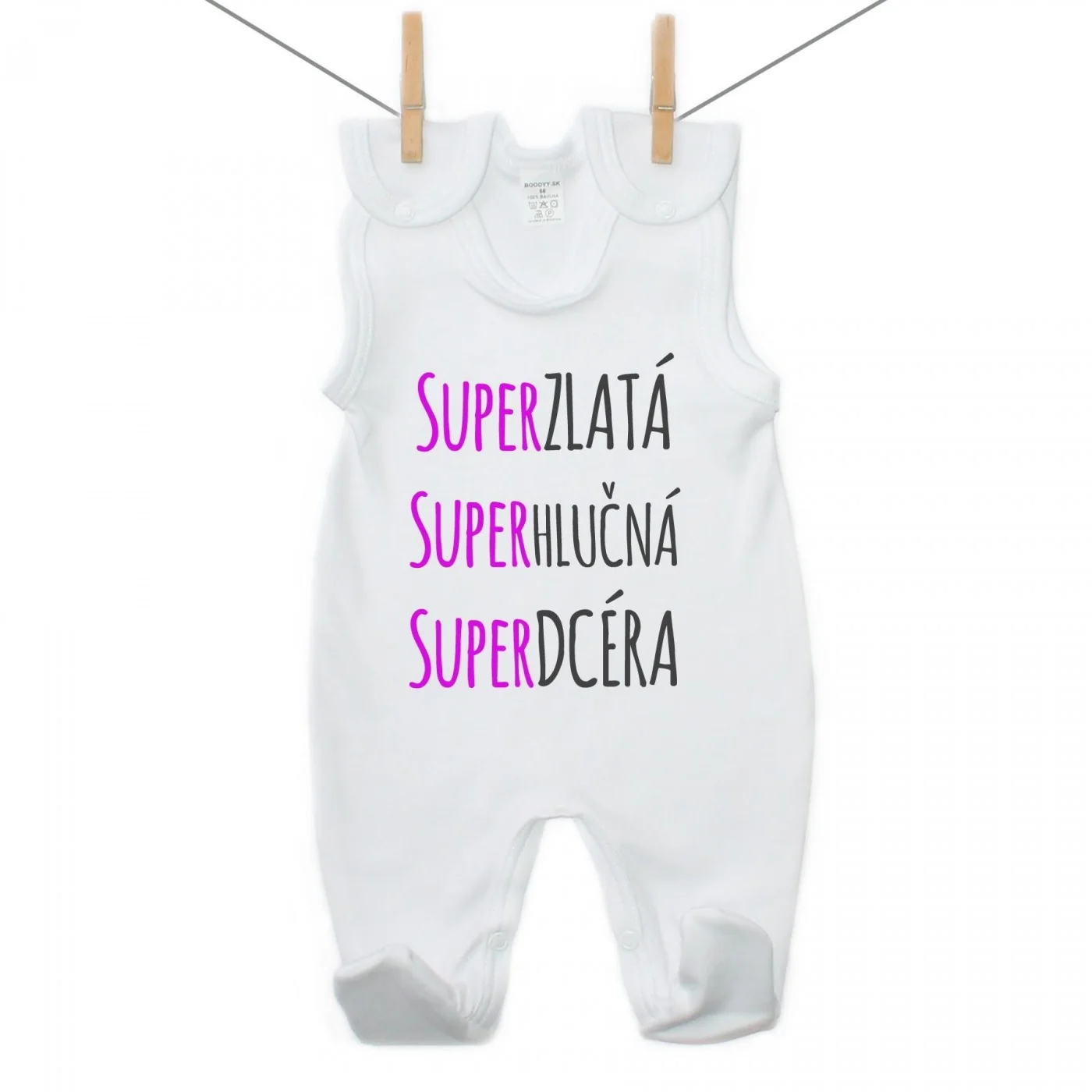 Boodyy Dupačky Super zlatá, super hlučná, super dcéra Veľkosť: 56