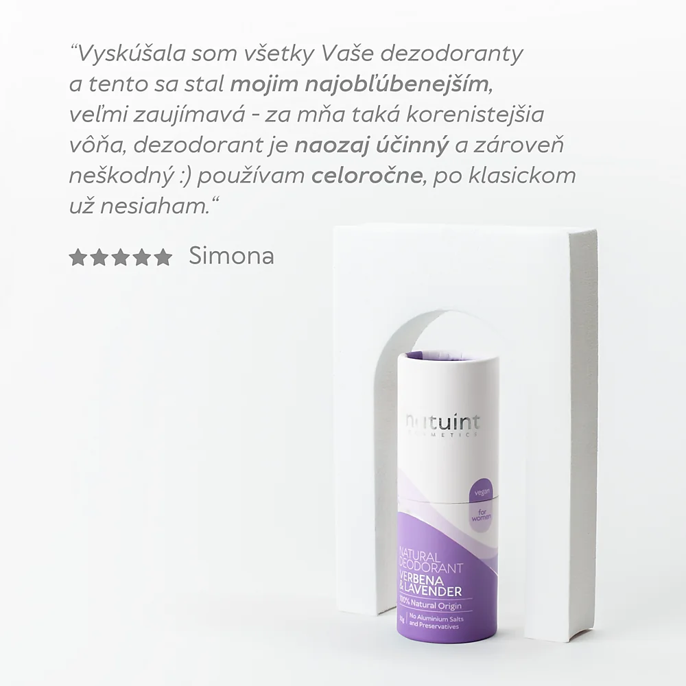 Krémový dezodorant verbena - levanduľa Natural Deodorant - Verbena & Lavender for WOMEN