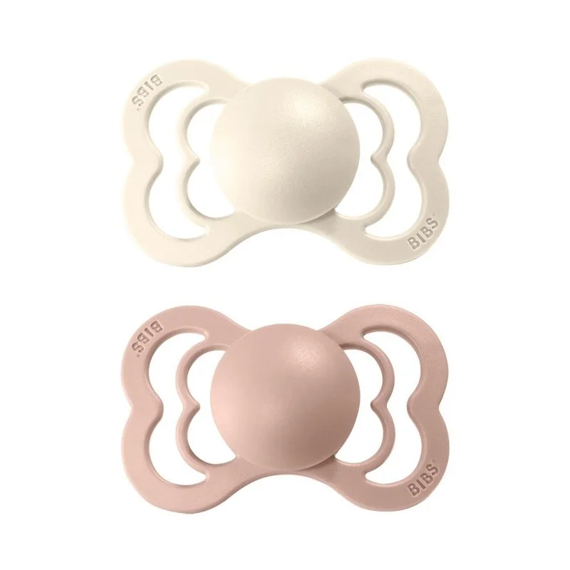 BIBS Supreme cumlíky z prírodného kaučuku 2ks veľkosť 1 - Ivory / Blush