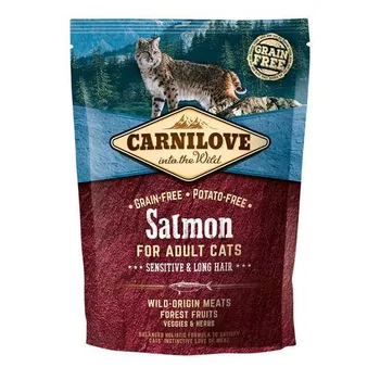 Carnilove Cat Grain Free Salmon Adult Sensitive&Long Hair  1×400 g, granule pre mačky