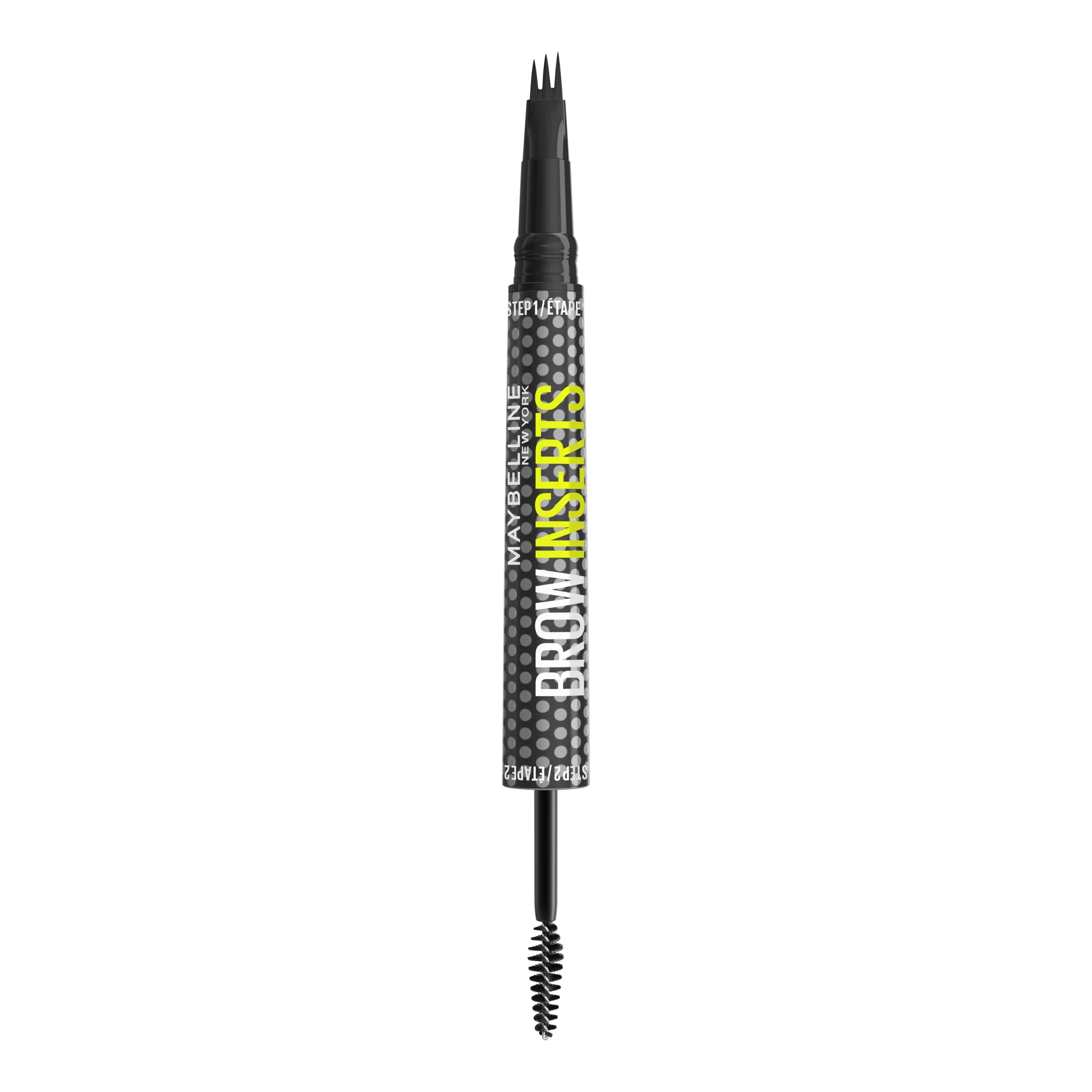 Maybelline New York Brow Inserts Ash Brown 4.5 obojstranná fixka na obočie s trojitým hrotom a farbiacim gélom, 1 ks 1 ks