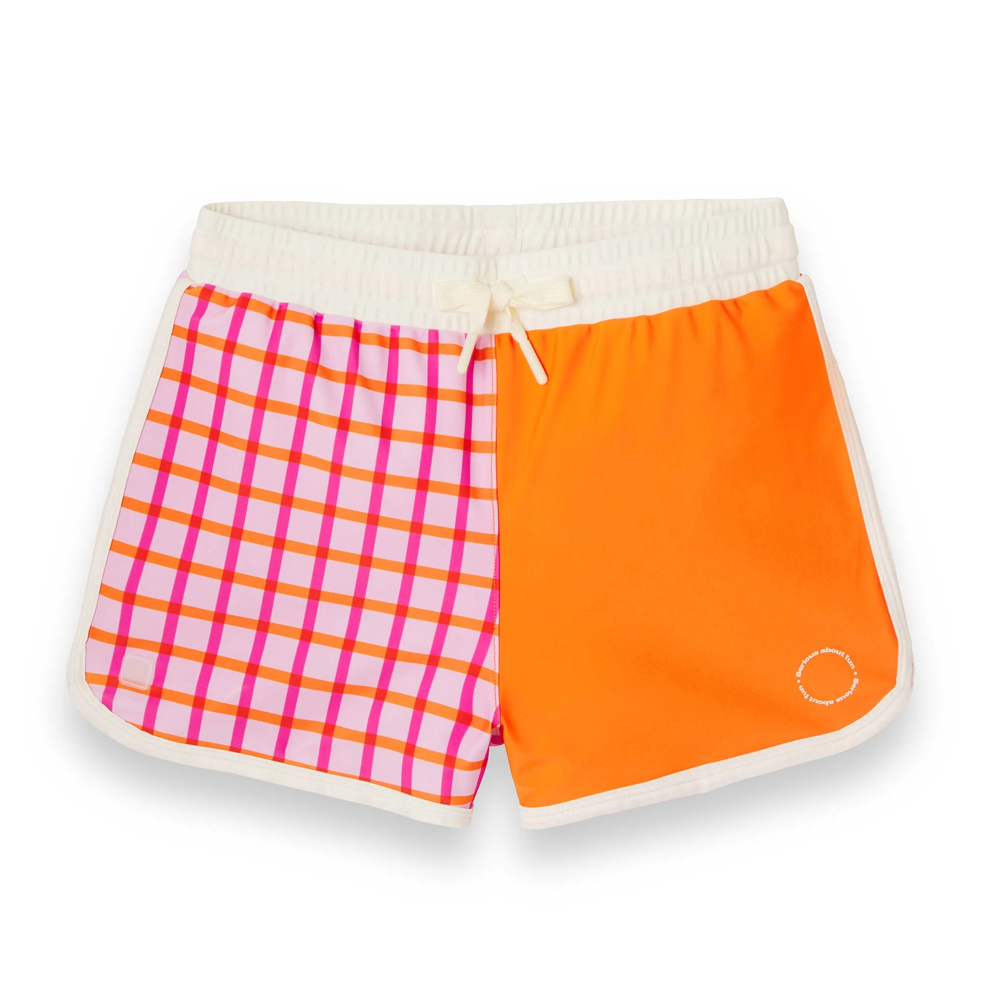KiETLA ICONIK plavky s UV ochranou - šortky - Tartan Red 6-8 rokov
