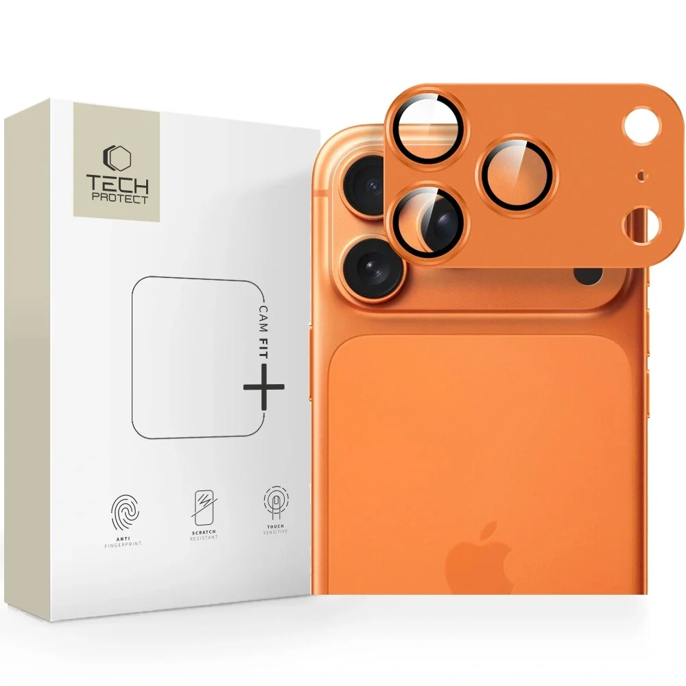 Tech-Protect CamFull Fit ochranné sklo na kameru na iPhone 17 Pro Max, oranžové oranžové