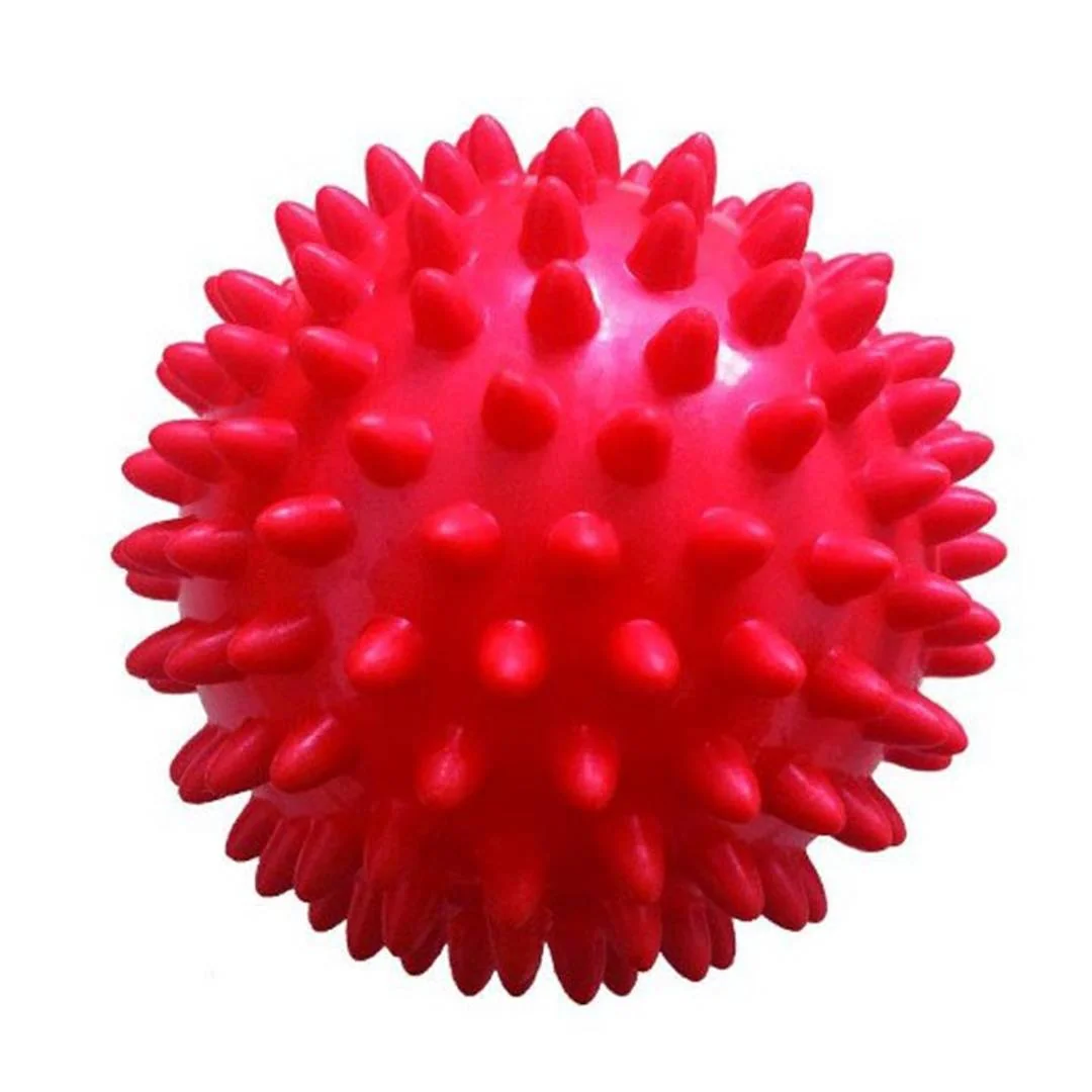 QMED masážna loptička ježko 9cm červená