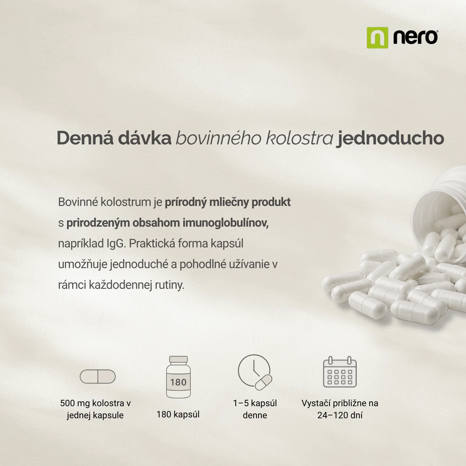 NERO Colostrum 500 mg 180 kapsúl