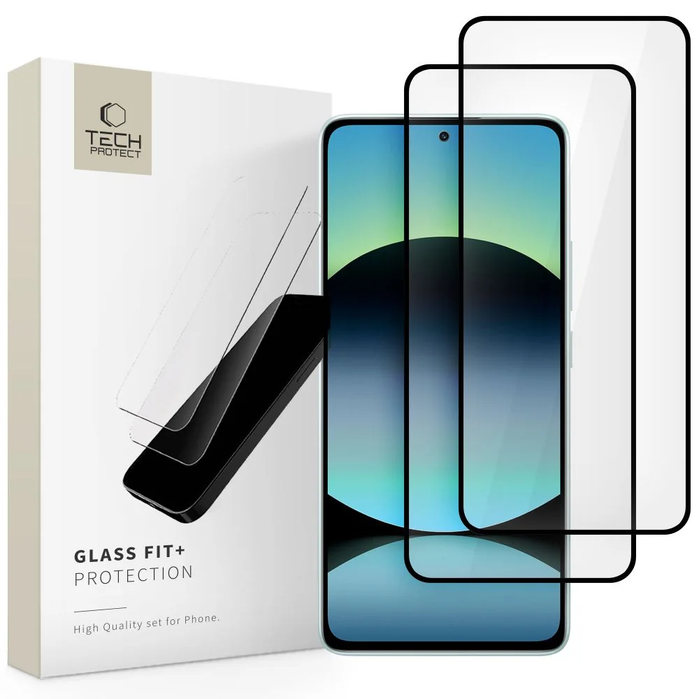 Tech-Protect Glass Fit 2x ochranné sklo na Xiaomi Redmi Note 14 4G / 5G, čierne G, čierne