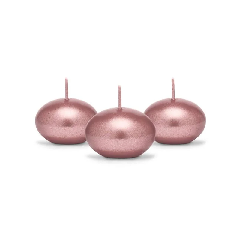 PARTYDECO Plávajúce sviečky ružovo-zlaté 4 cm 50 ks
