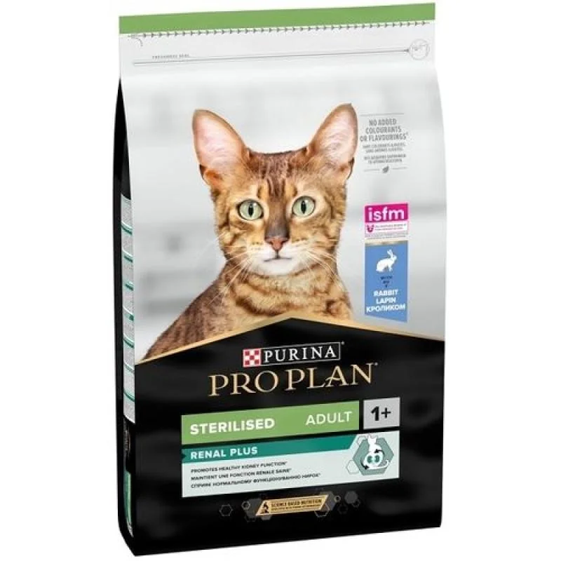 PRO PLAN CAT ADULT STERILISED RENAL PLUS králik 10kg suché krmivo pre sterilizované a kastrované dospelé mačky