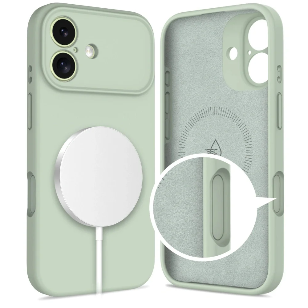 Tech-Protect Silicone MagSafe kryt na iPhone 17, zelený