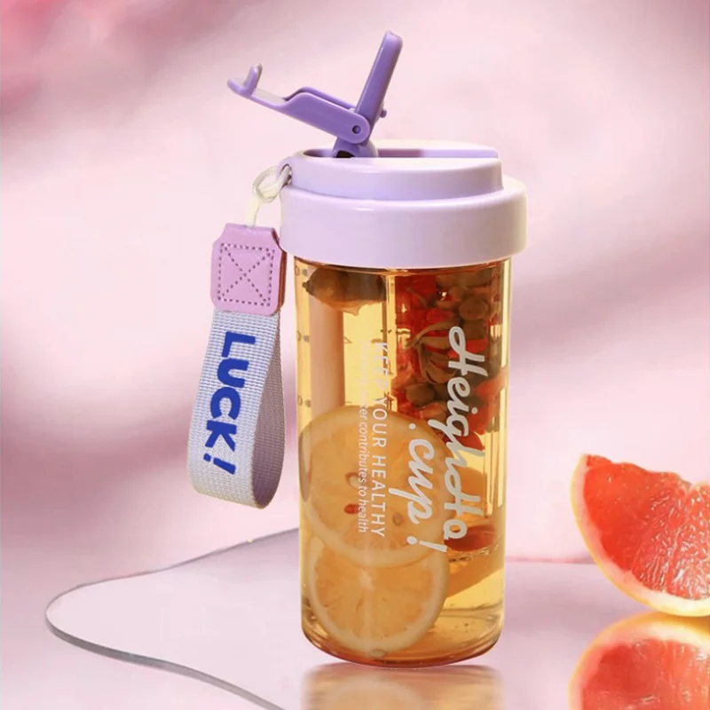 Livefy pohár so slamkou Simple 600ml, fialový
