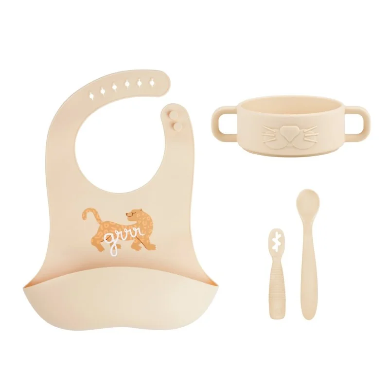 Babymoov silikónová jedálenská súprava Baby First MEAL SET Mini Roar