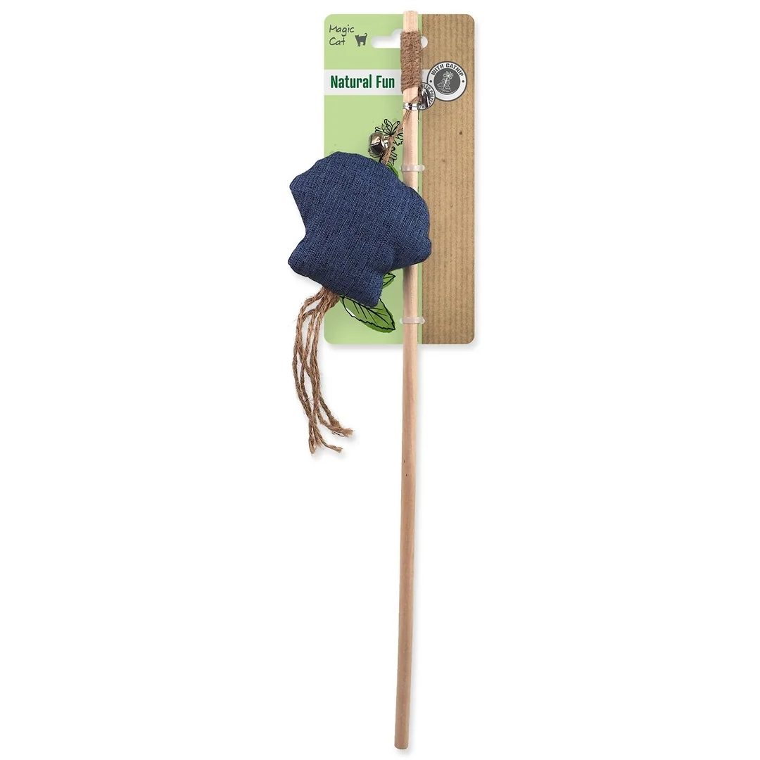 Hračka Magic Cat Natural Fun palička medúza s rolničkou a kocúrnikom modrá 40cm