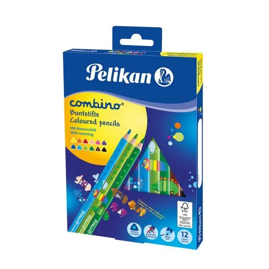 PELIKAN COMBINO farebné ceruzky mix 1×12 ks, farebné ceruzky