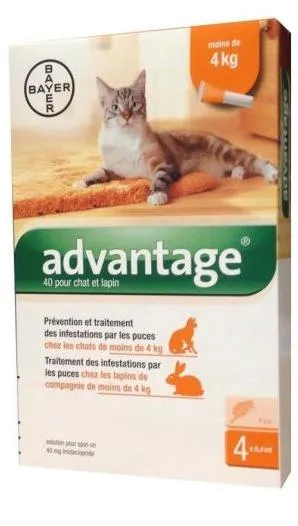 Advantage S.O. Antiparazitikum Mačka Do 4kg 4×0,4ml