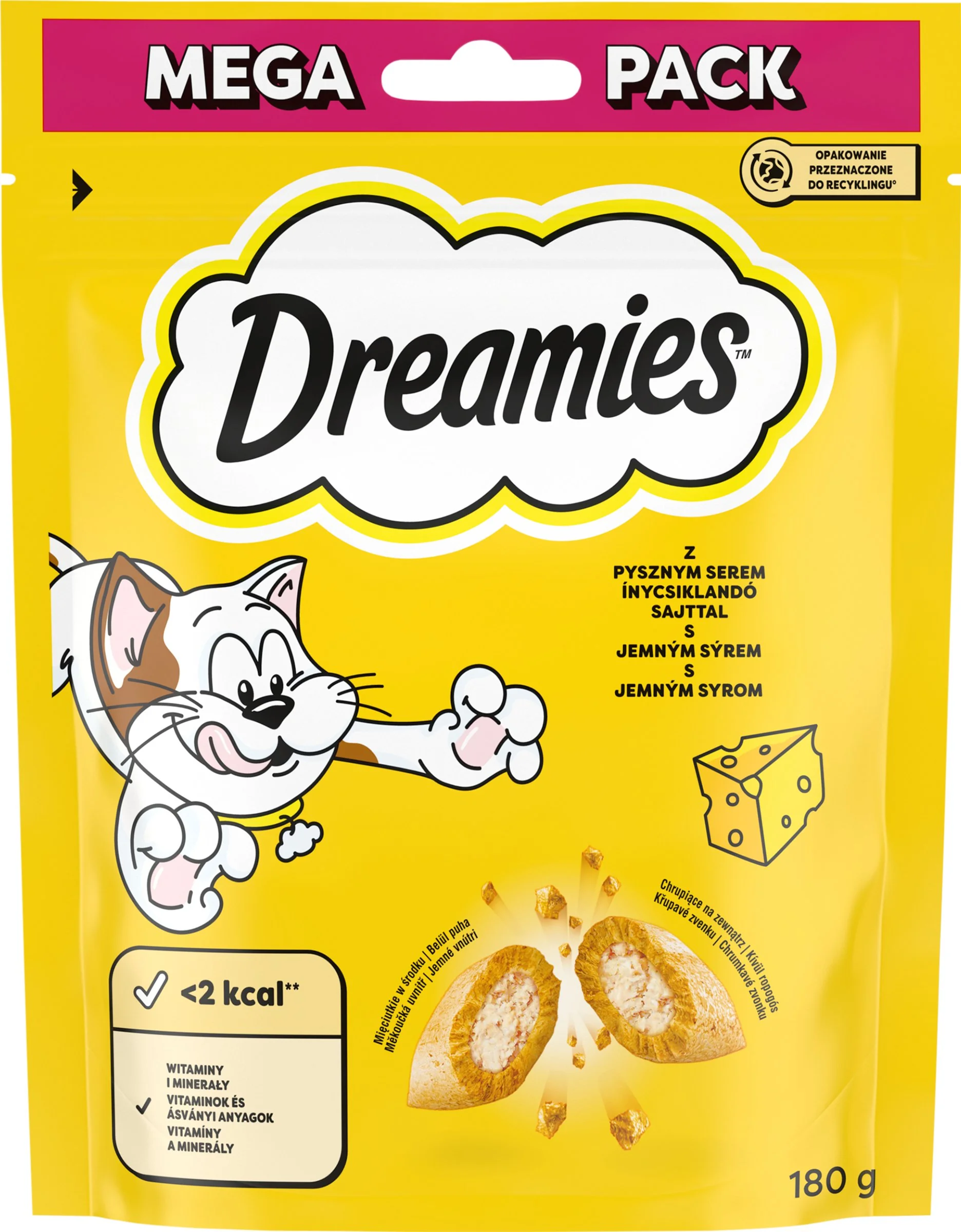 DREAMIES chrumkavá pochúťka so sýrom 1×180g, krmivo so syrom