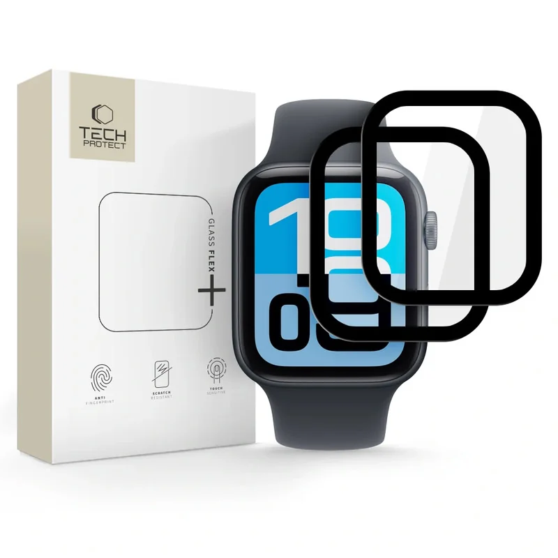 Tech-Protect Glass Flex 2x ochranné sklo na Apple Watch 4 / 5 / 6 / SE 1 / 2 / 3 (44mm), čierne 1 / 2 / 3 (44mm), čierne
