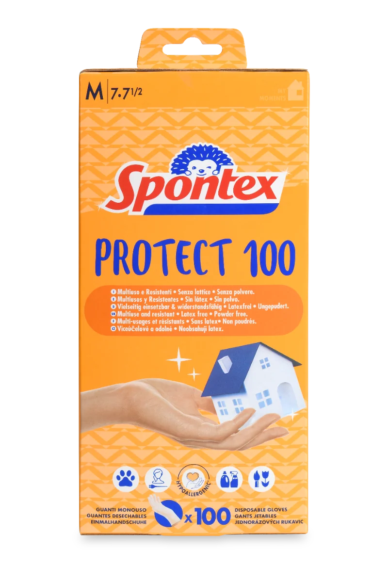Spontex Rukavice Protect 100 M 1×100 ks, jednorázové rukavice