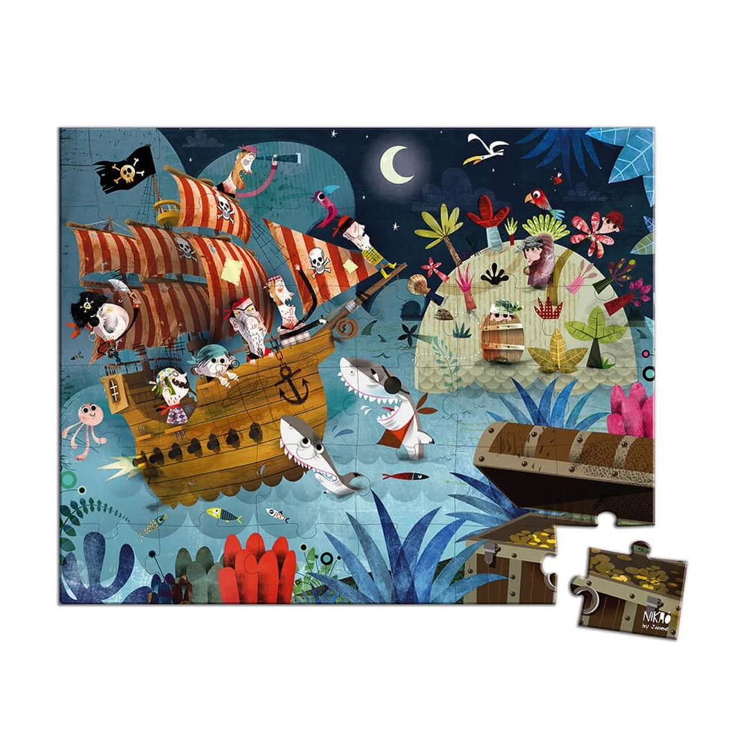 Janod Detské puzzle Lovci pokladov v kufríku 36 ks