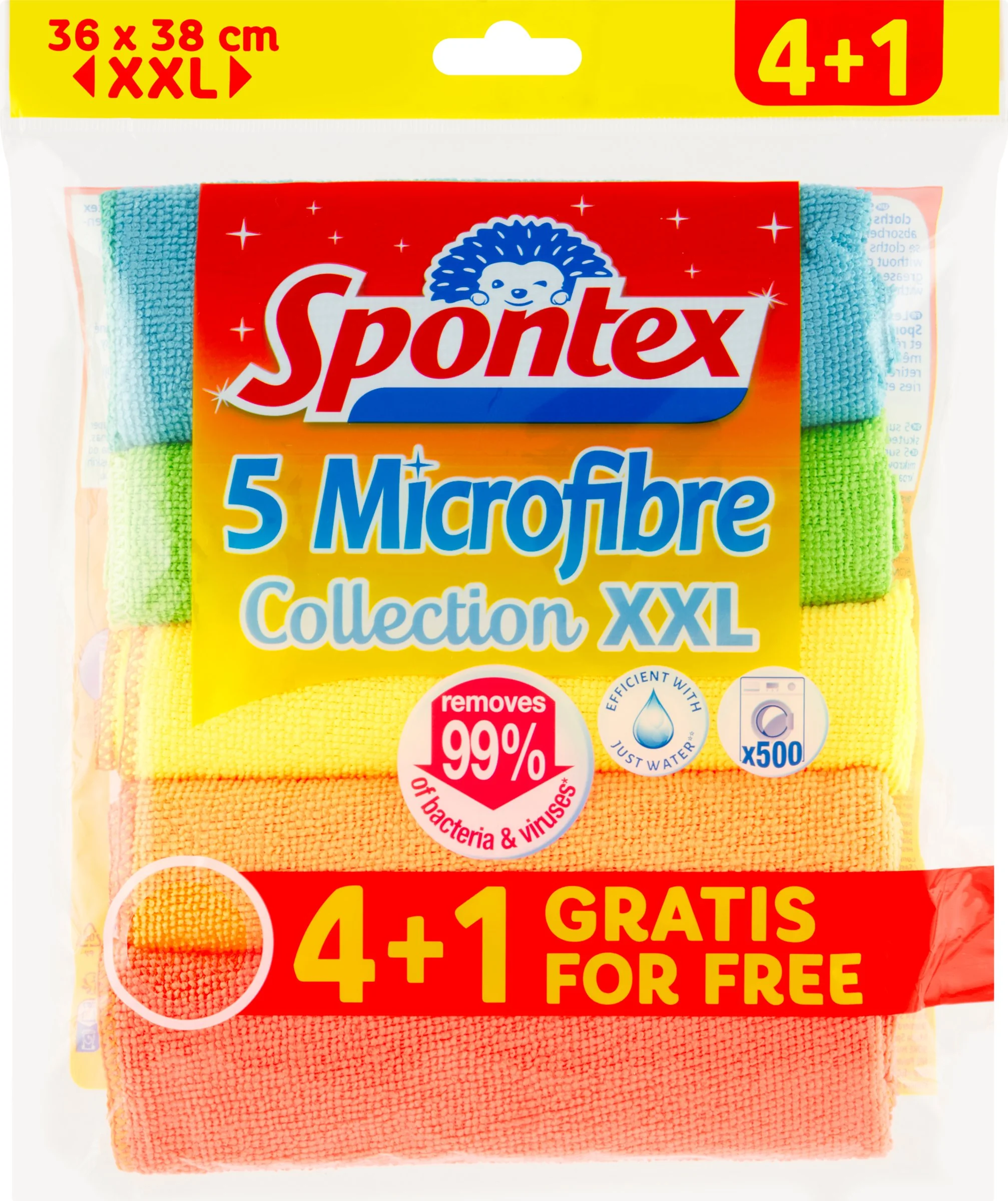Spontex utierka z mikrovlákna XXL 4+1 1×5 ks, utierka z mikrovlákna XXL