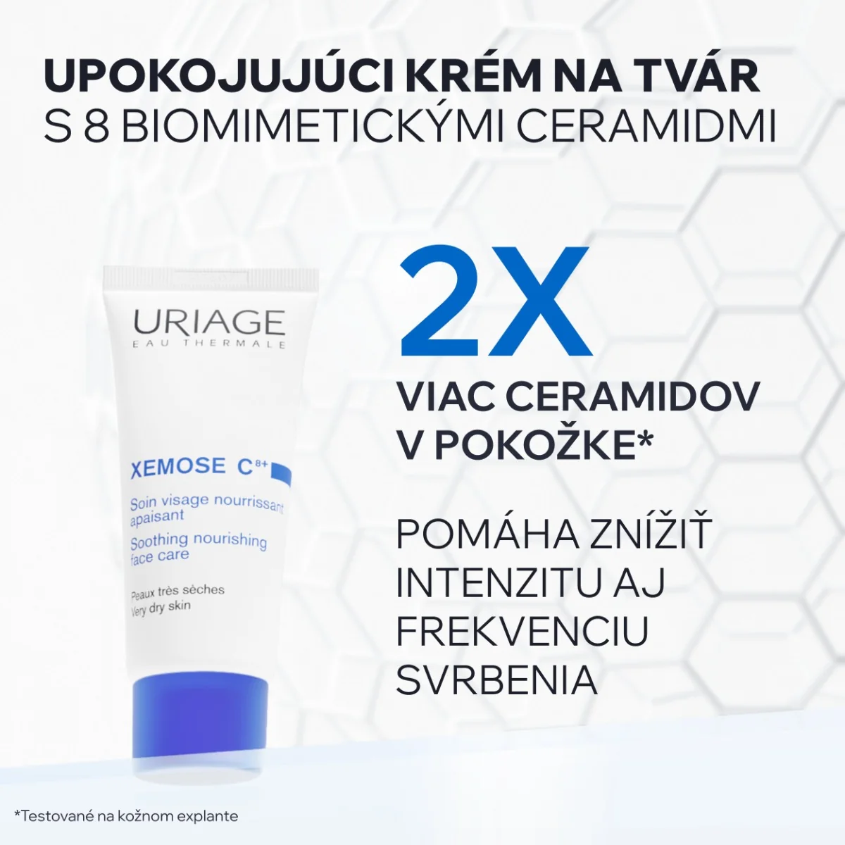 URIAGE XÉMOSE C8+ Face Cream, 40ml 1×40 ml, krém na tvár pre suchú a atopickú pokožku