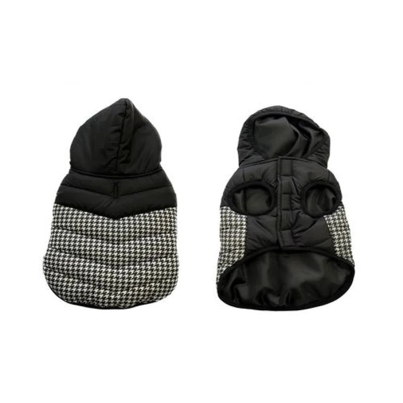 DUVO+ zimná bunda s kapucňou pre psov M 50cm pepita 