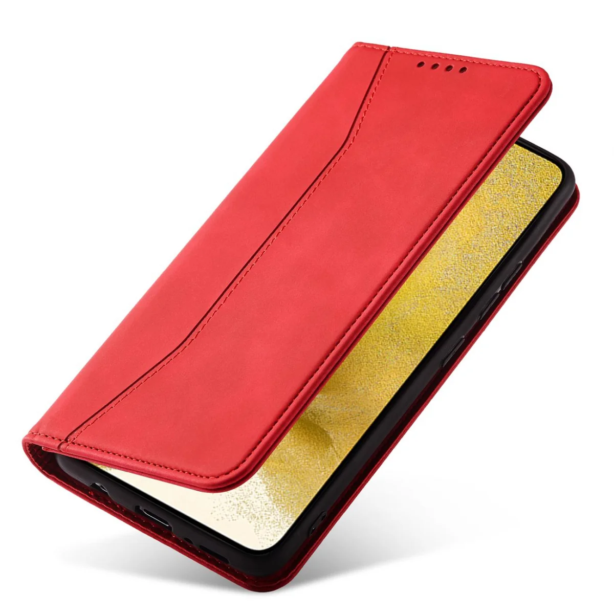 MG Magnet Fancy knižkové kožené puzdro na Samsung Galaxy S22 Plus, červené vené