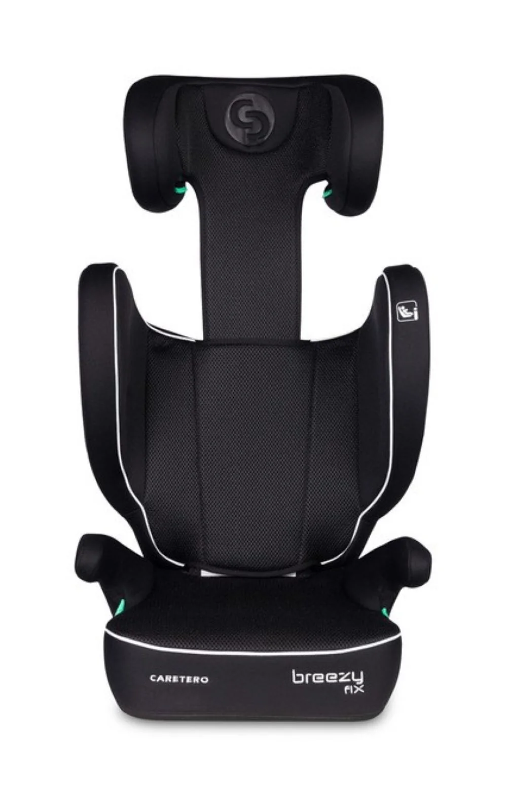 Detská autosedačka Breezy 2v1 s isofixom, 100-150 cm, čierna