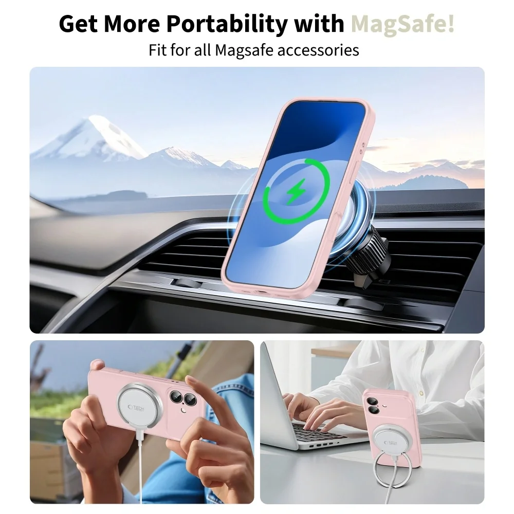 Tech-Protect Silicone MagSafe kryt na iPhone 17, ružový