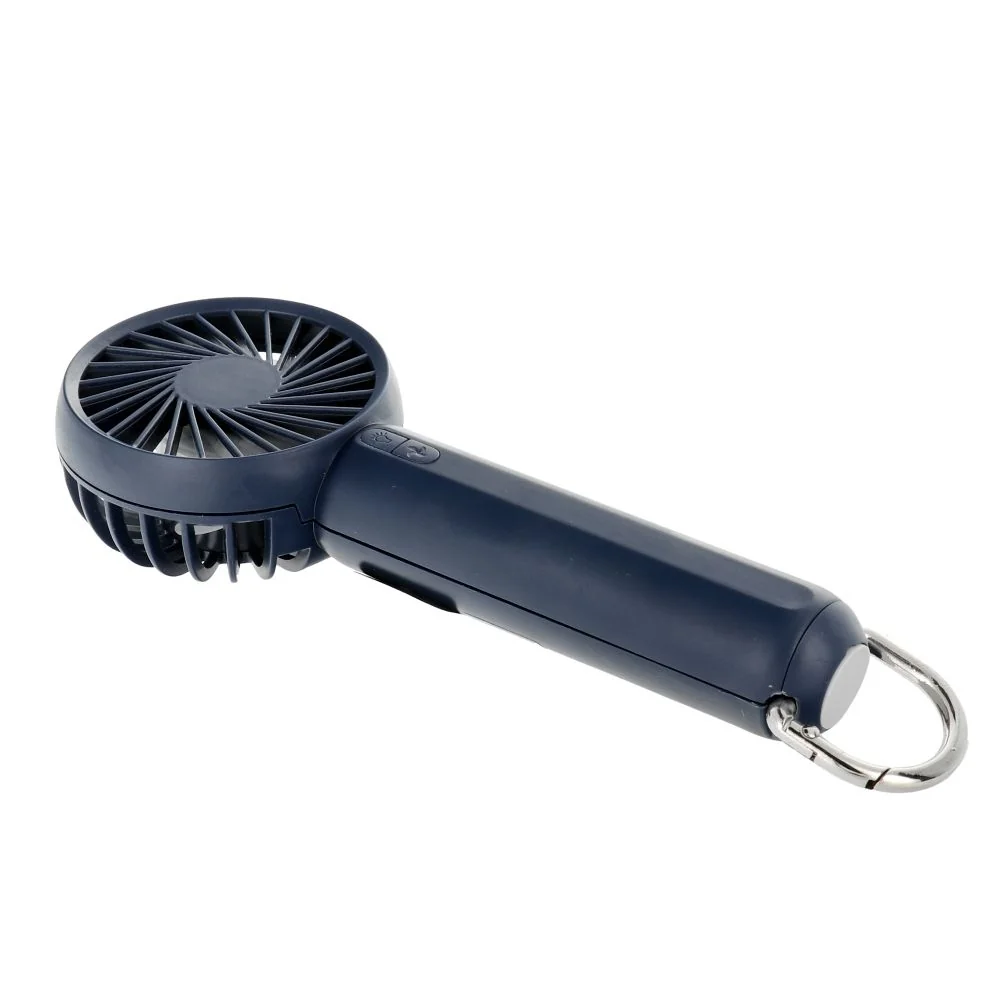 Ručný ventilátor s LED svetlom, tmavomodrý
