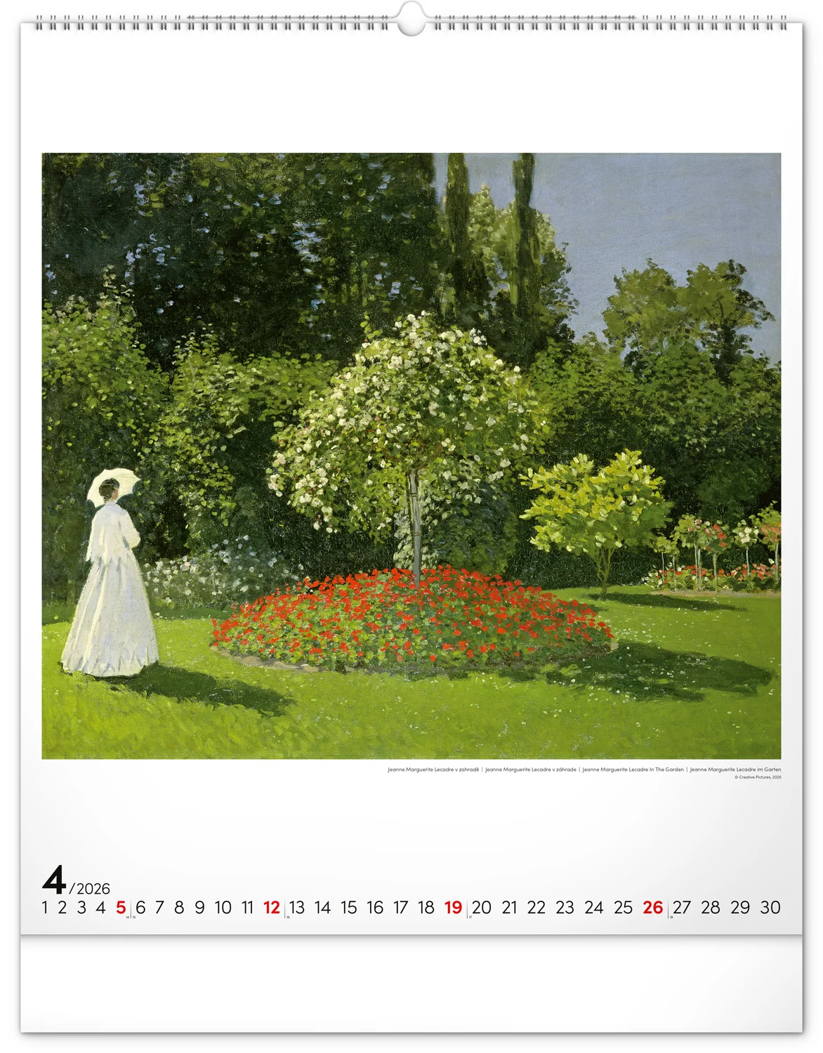 NOTIQUE Nástenný kalendár Claude Monet 2026, 48 x 56 cm