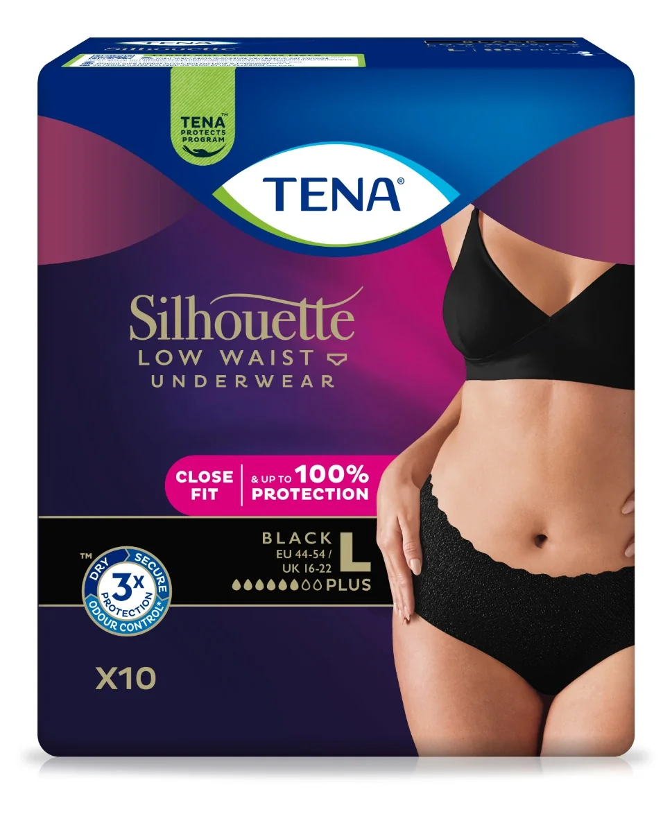 TENA SILHOUETTE NORMAL NOIR L 9KS 1×9 ks, inkontinenčná spodná bielizeň