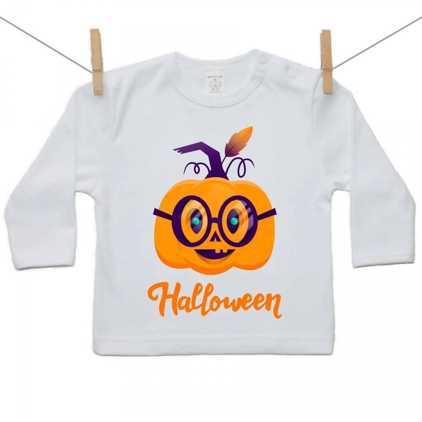 Boodyy Tričko s dlhým rukávom Halloween tekvica Veľkosť: 98
