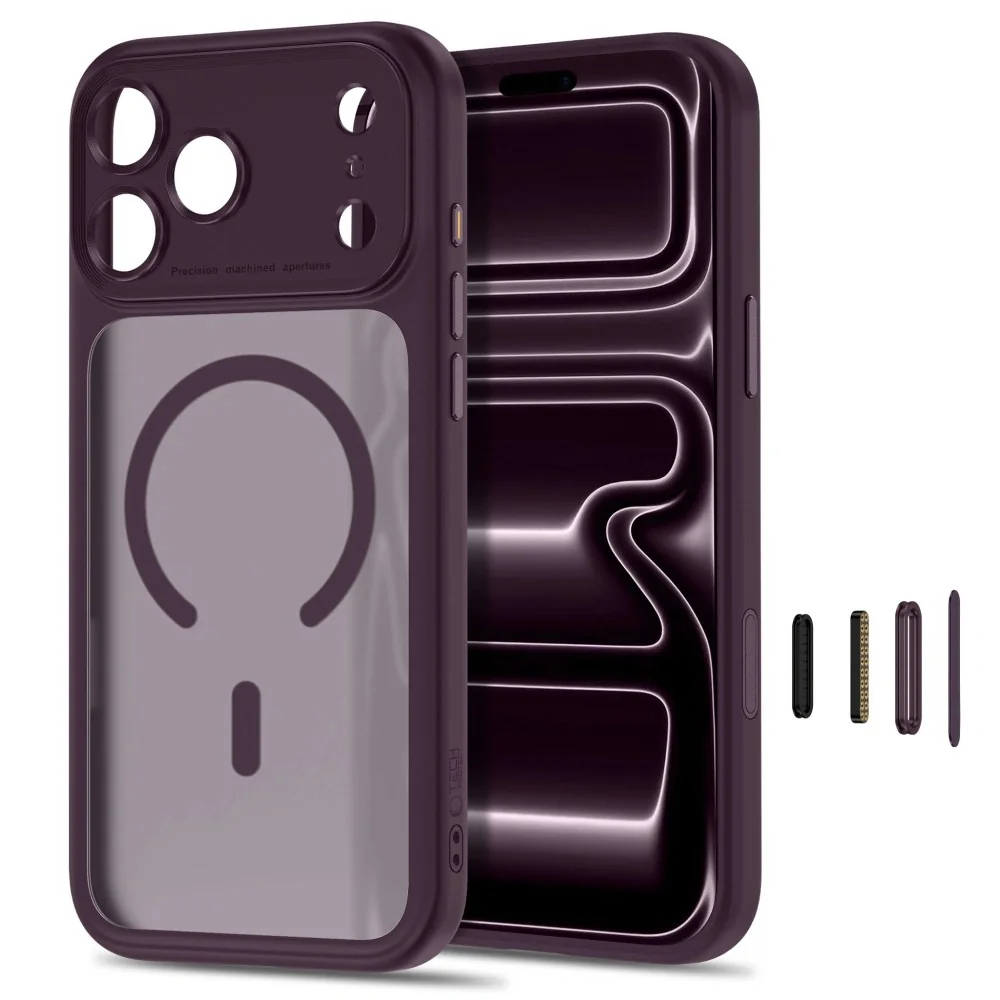 Tech-Protect MagPeak MagSafe CC kryt na iPhone 17 Pro / 18 Pro, bordový