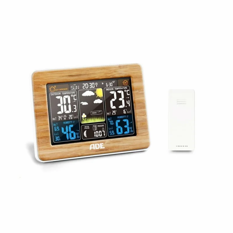 ADE WS1703 digitálna meteostanica s vonkajším senzorom a DCF