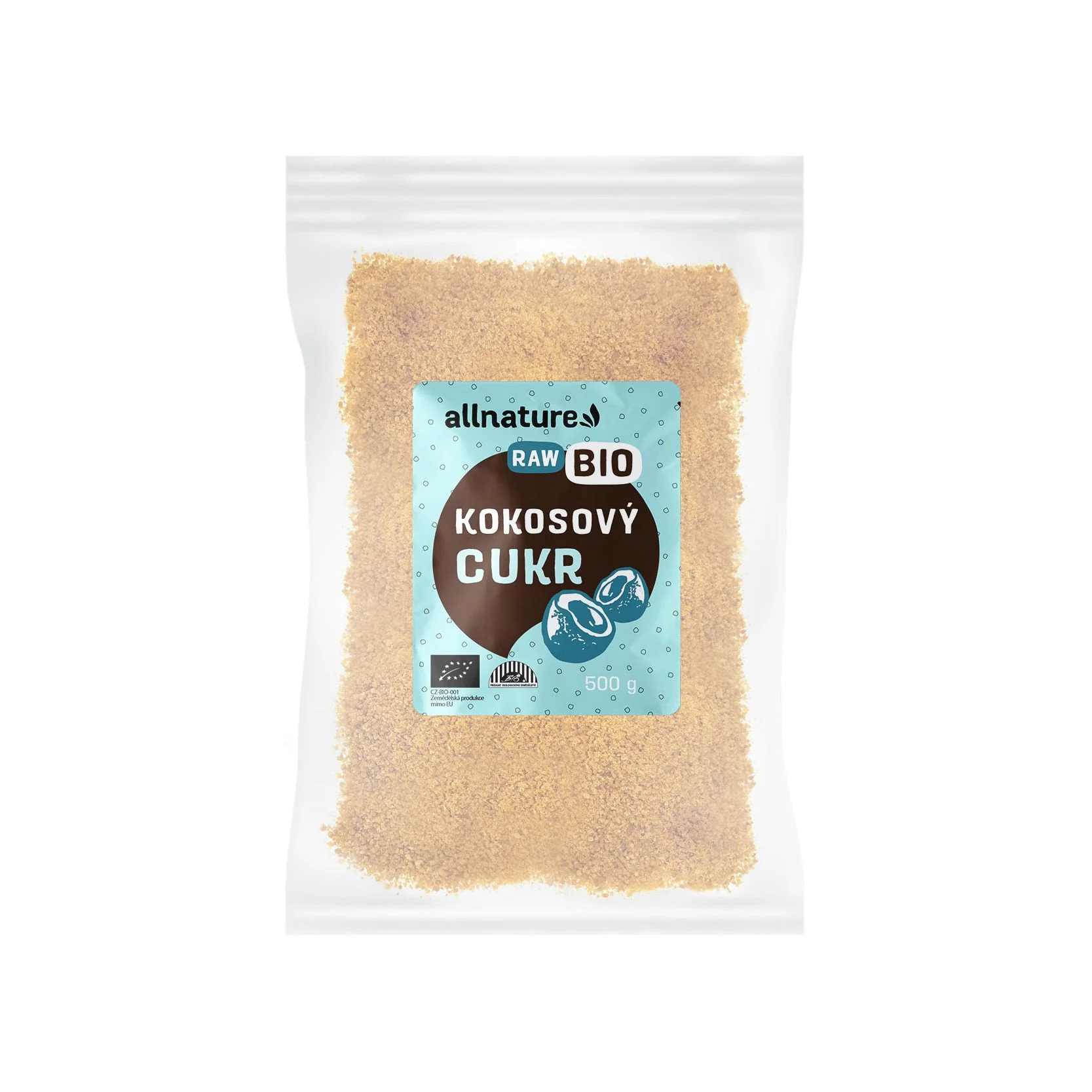 Allnature Kokosový Cukor Bio 1×500 g, kokosový cukor
