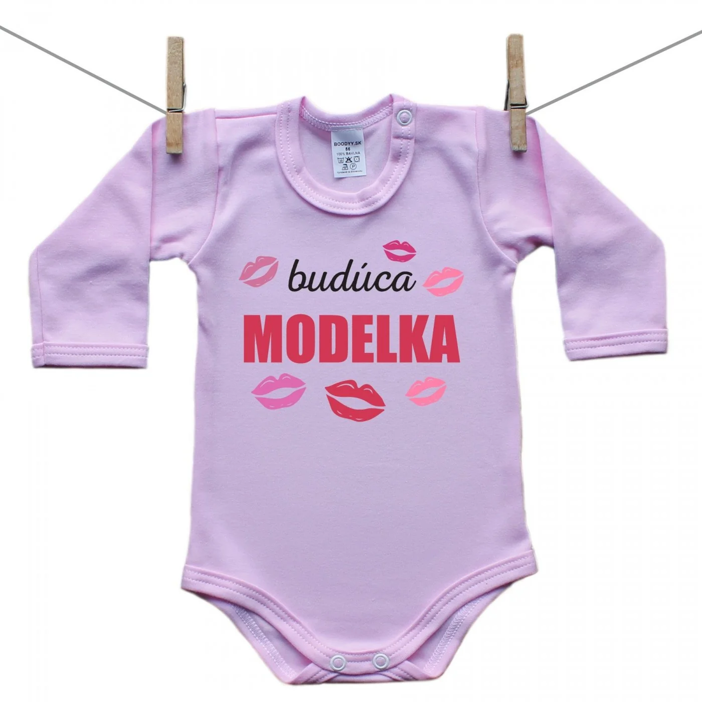 Boodyy Body s dlhým rukávom (ružové) Budúca modelka Veľkosť: 68