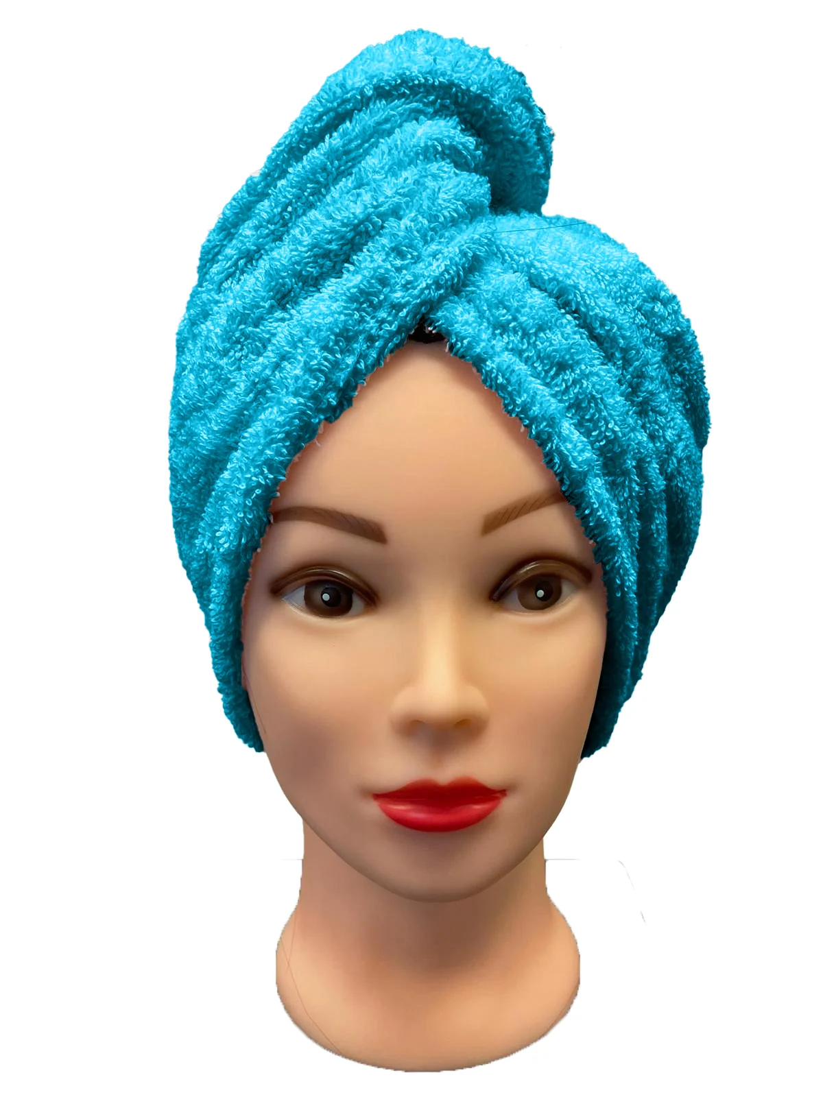 Rýchloschnúci froté turban na vlasy, tyrkysový 