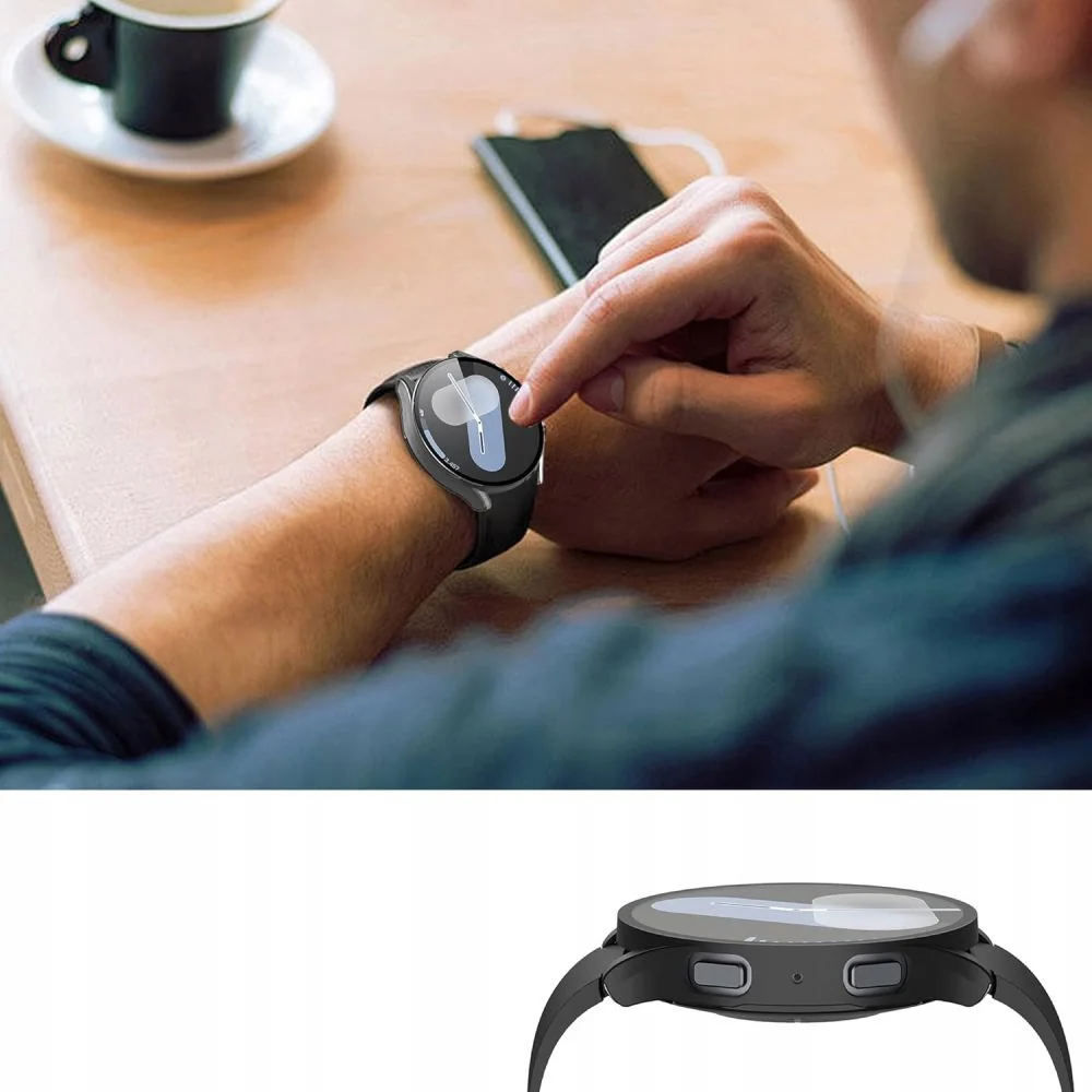 Tech-Protect Defense 360 puzdro so sklom na Samsung Galaxy Watch 7 (44mm), čierne mm), čierne