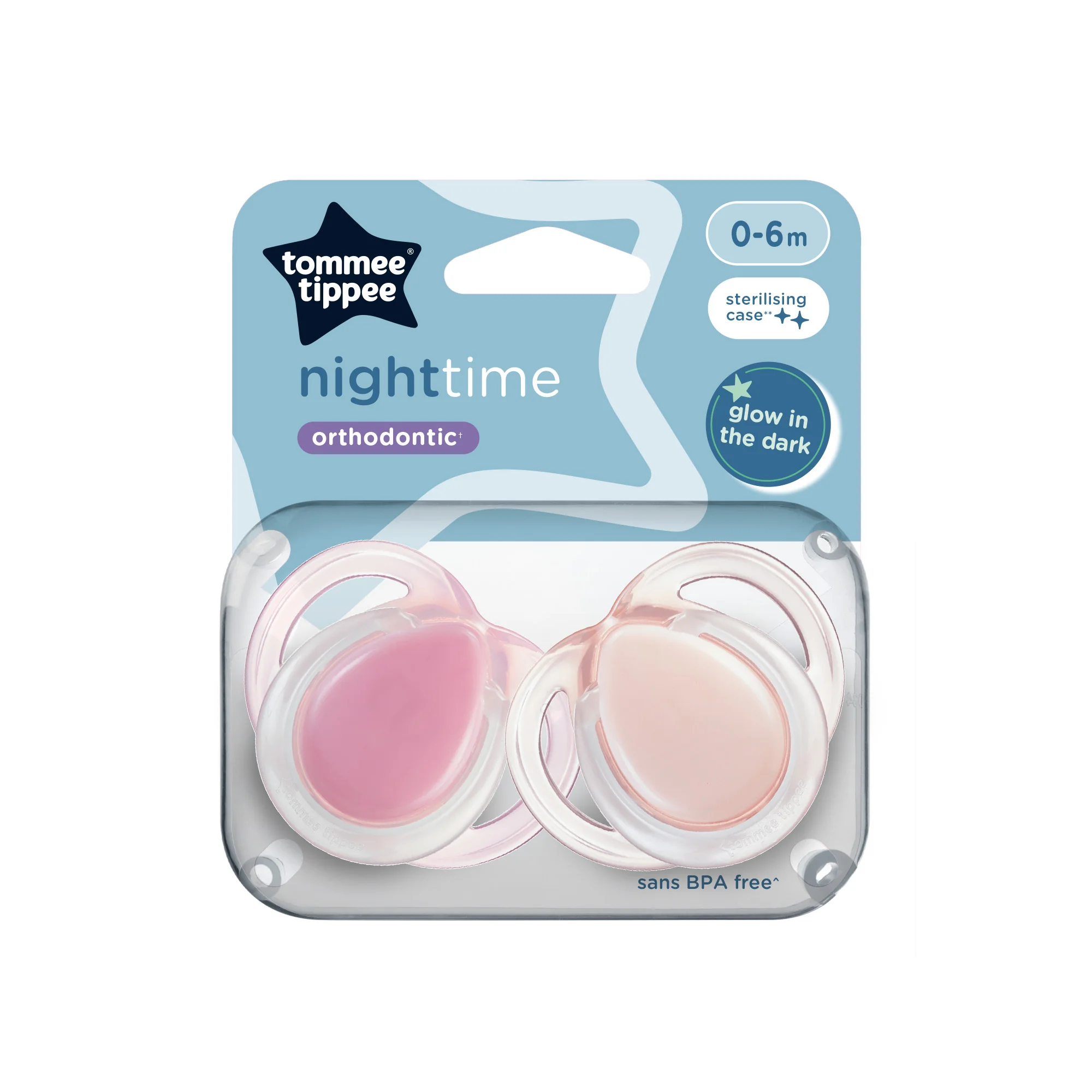 Tommee Tippee Cumlík Night-time 0-6m- viac farebných variant 2 ks